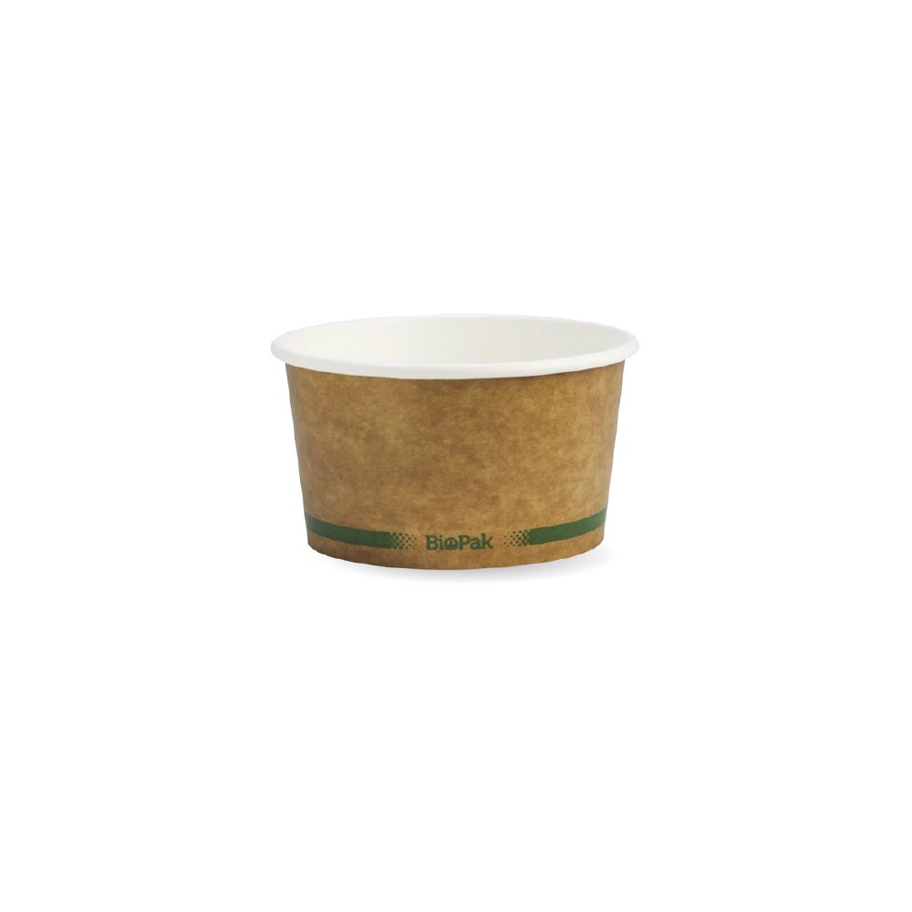 Biobowl Paper 430ml (12oz) - Natural Green Stripe