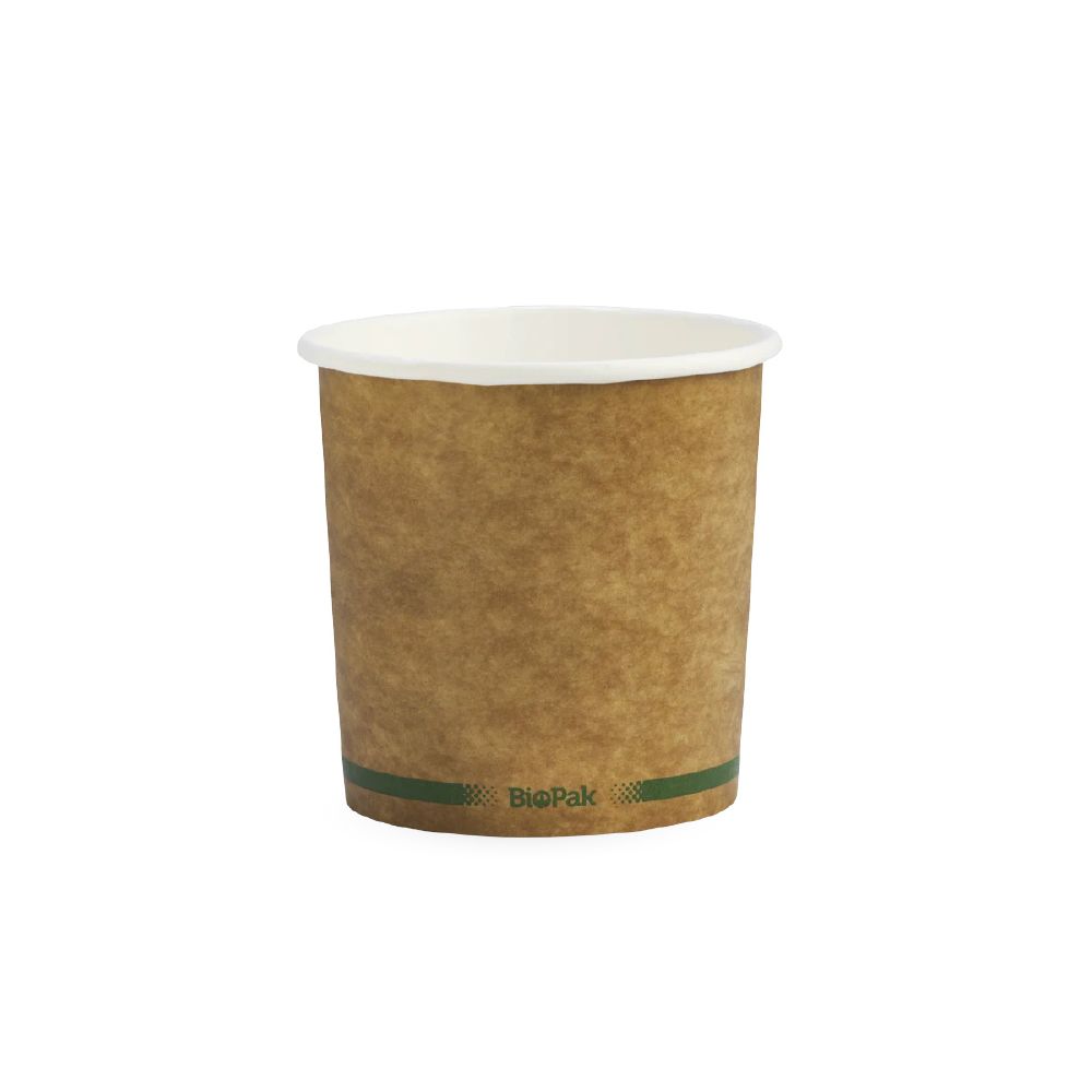 Takeaway Bowl 740ml (24oz) BioBoard - Kraft Green Stripe