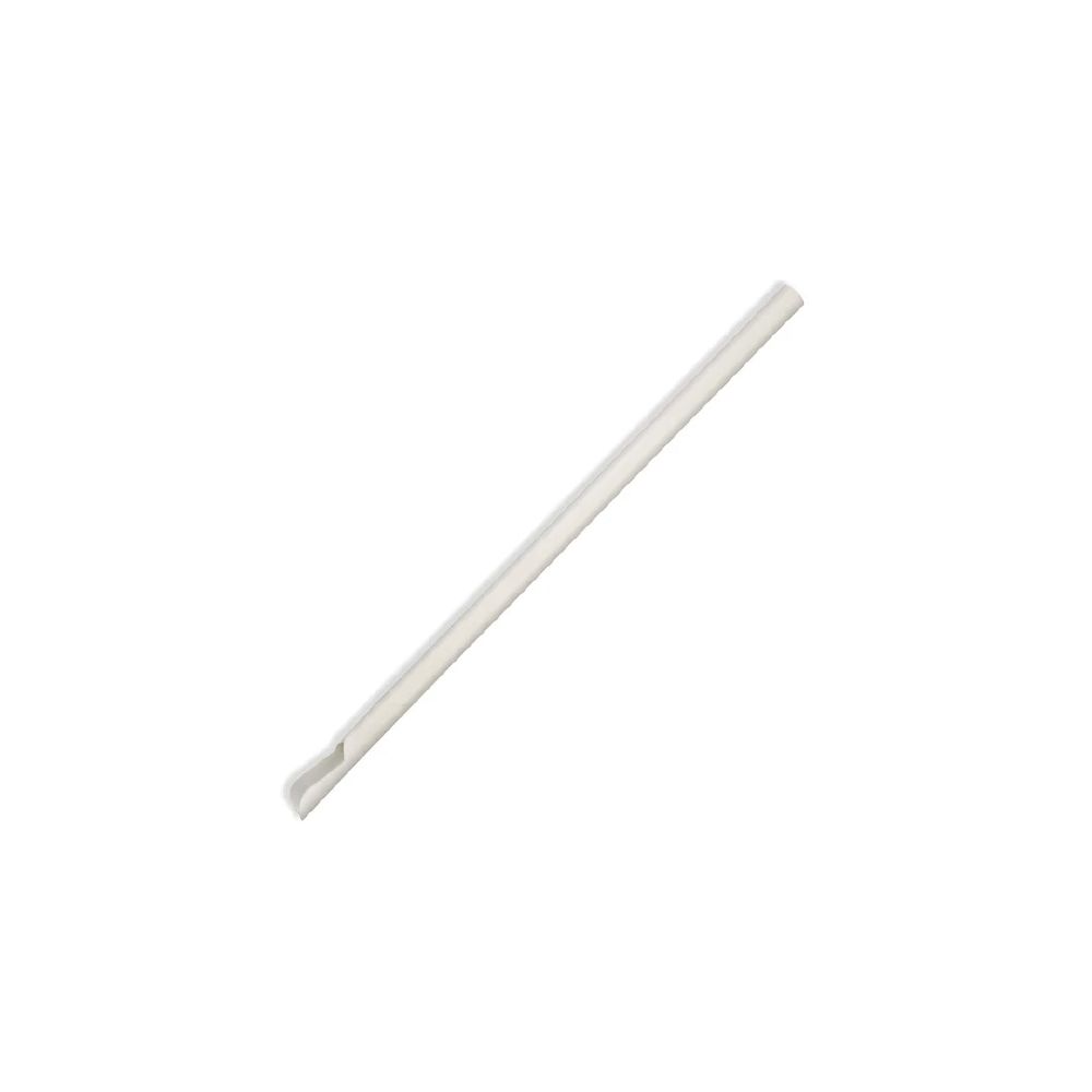 Straw Individually Wrapped 197mm (8mm) 3 Ply w/ Spoon White