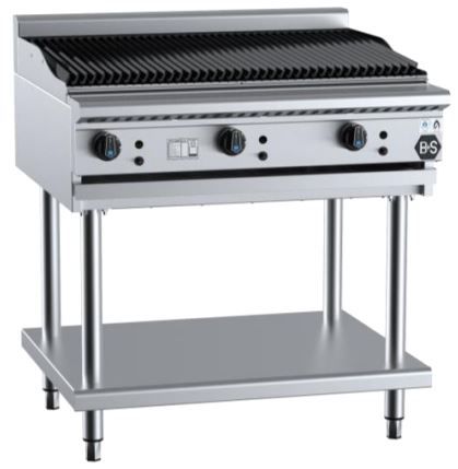B+S Black Series Char Grill On Stand 900mm 102Mj/h NG 90Mj/h LPG