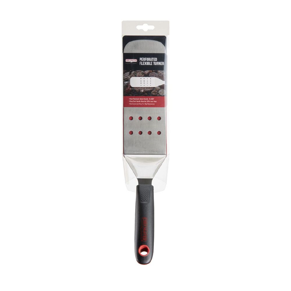 High Heat Turner 190mm Flexible Perforated S/S Chef Master