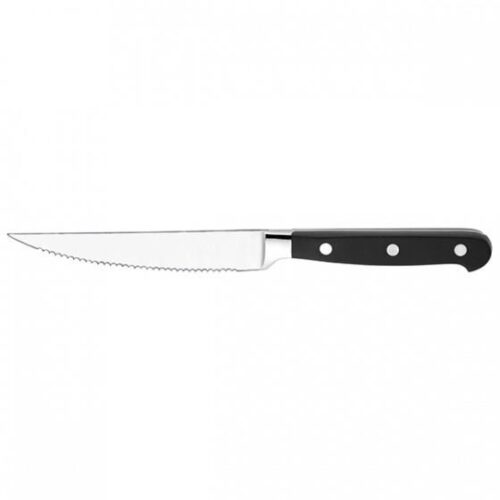 Steak Knife Black Rivetted Hdl Point Tip 230mm