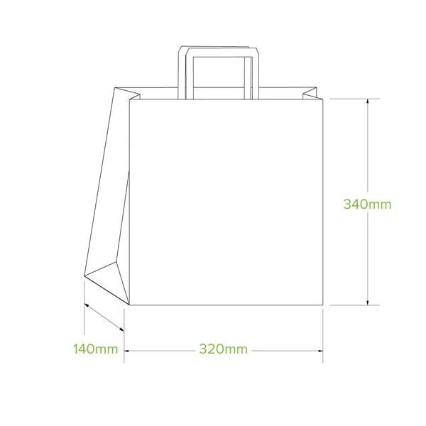 Carry Bag w/ Flat Handle Kraft Paper BioPak - Medium