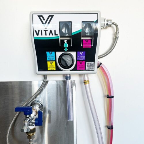Vital Pressure-regulating chemical dispenser- 4 bottles