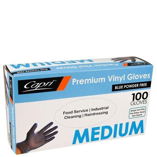 Gloves Vinyl Powder Free Medium - Blue
