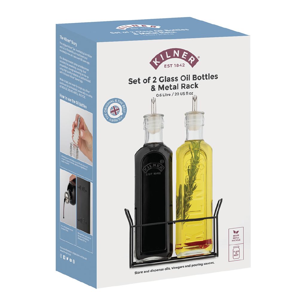 Oil Bottle Set of 2, 600ml Kilner