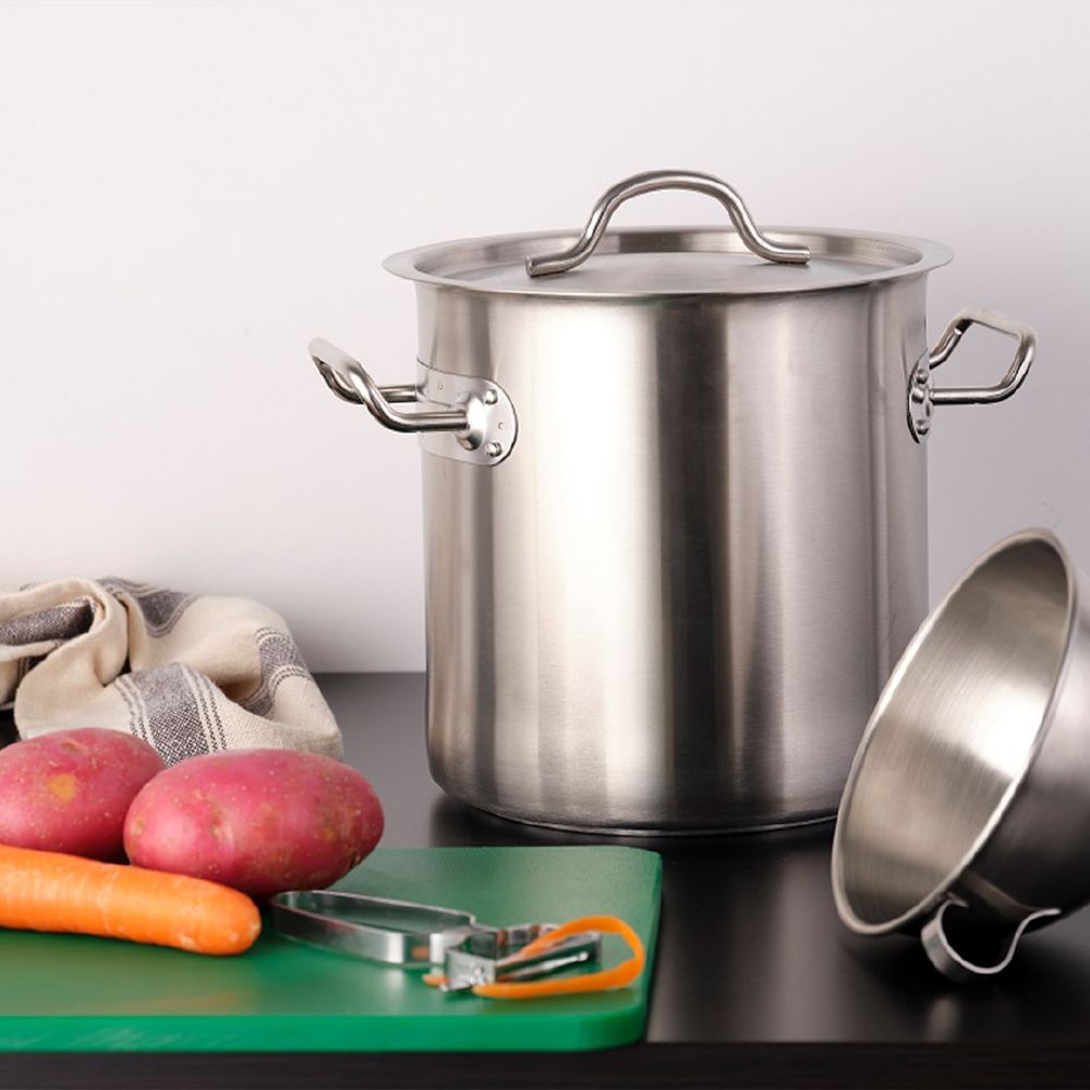 Force Stockpot 17Lt S/S w/Lid Chef Inox