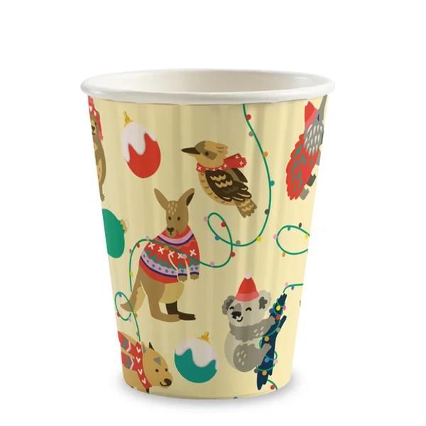 Christmas Series Double Wall Takeaway Coffee Cup 255ml / 8oz (80mm) BioCup
