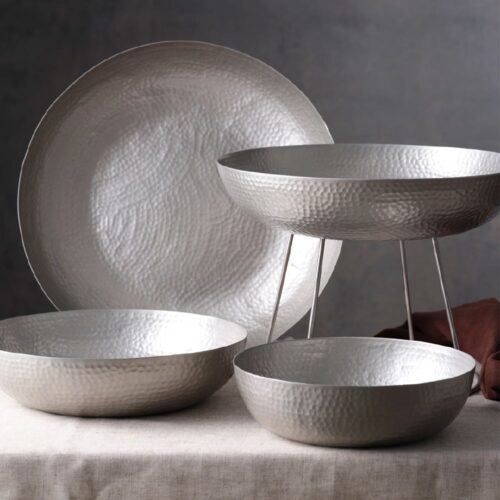Round Serving Bowl Hammered 8000ml Satin