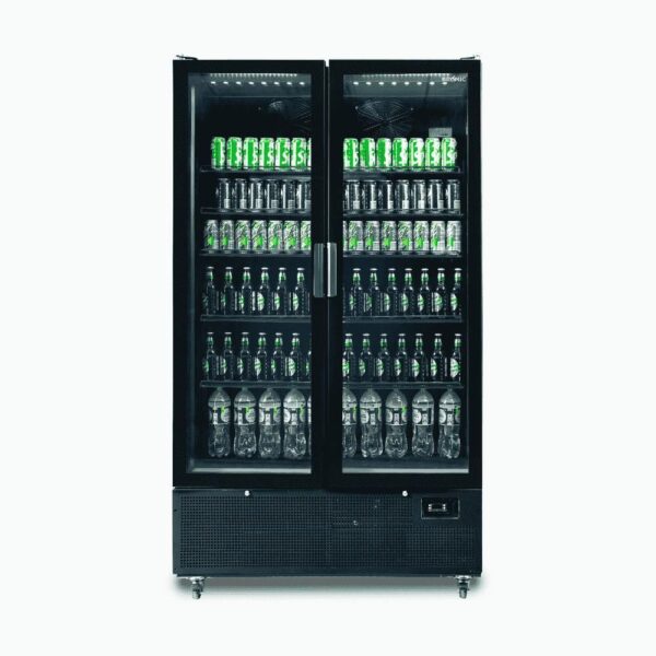 Bromic Upright Display Fridge 2 Doors 1126L 1200mm Black GM1100B-NR