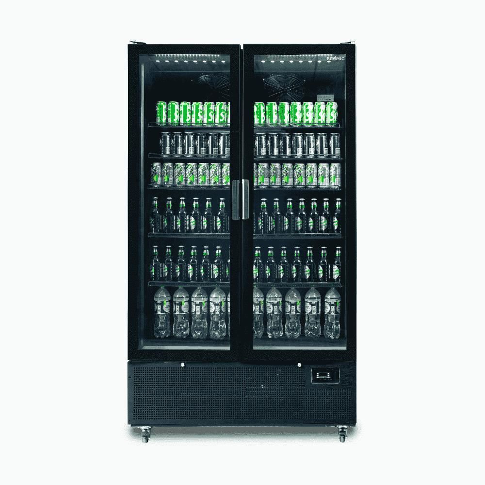 Bromic Upright Display Fridge 2 Doors 1126L 1200mm Black GM1100B-NR