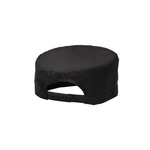Chef Hat Skull Cap Flat Top Black