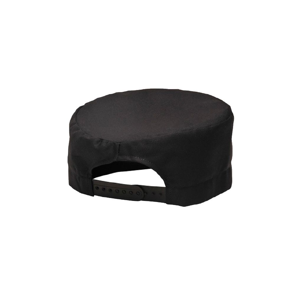 Chef Hat Skull Cap Flat Top Black
