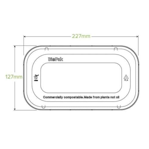 Lid Clear PLA for 750 & 1000ml Plant Fibre Takeaway Base
