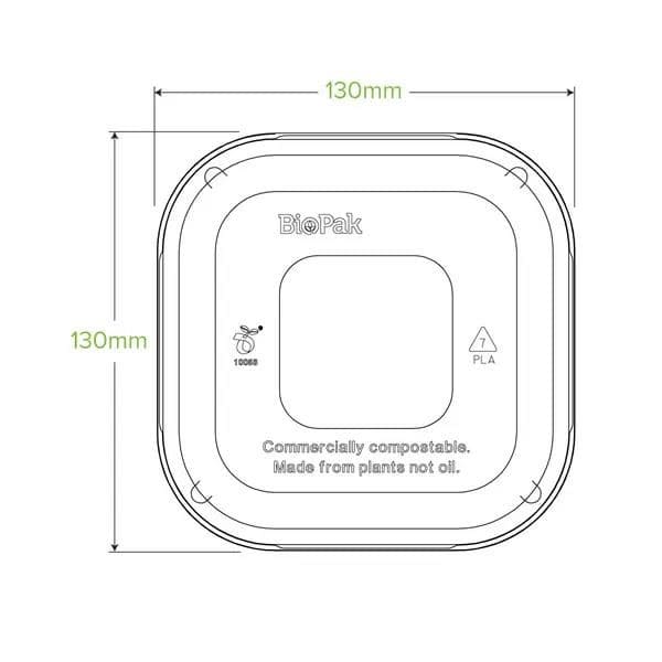 Lid Clear PLA for 280 & 630ml Plant Fibre Takeaway Base