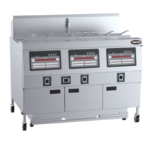 B+S Rapid Triple Pan Fryer w/ Filtration 1270mm 40Ltr 400V 13.5kW 20A 3P+N+E 60Hz
