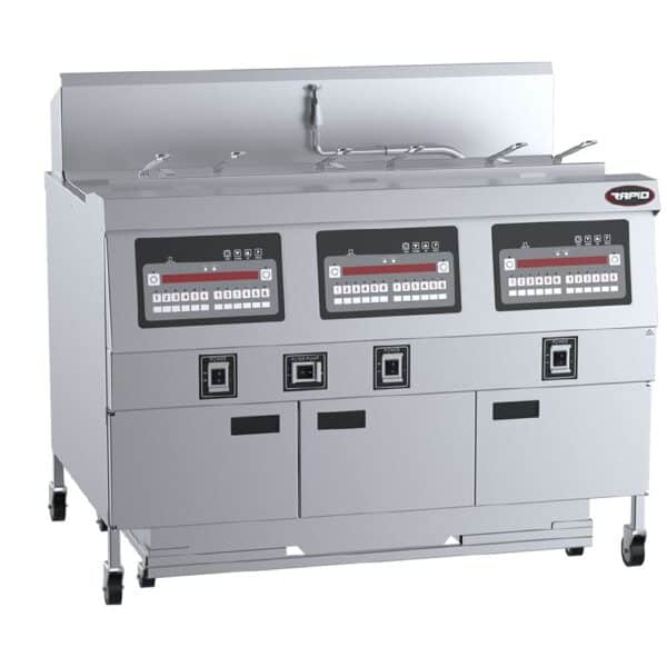 BSRF3E B+S Rapid Triple Pan Fryer w/ Filtration 1270mm 40Ltr 400V 13.5kW 20A 3P+N+E 60Hz