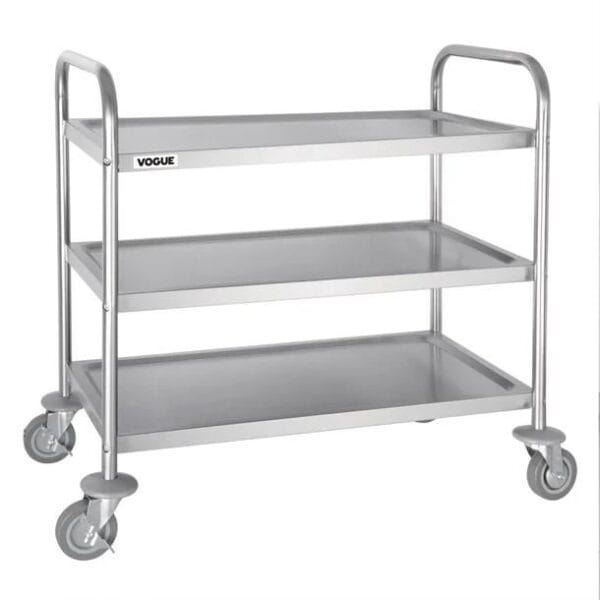 Trolley 3 Tier 855x810x455mm S/S Vogue