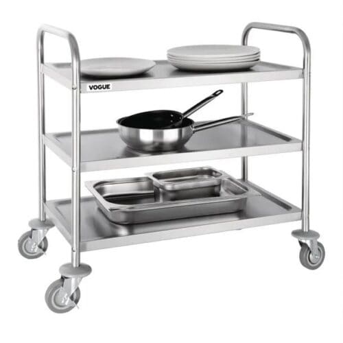Trolley 3 Tier 855x810x455mm S/S Vogue
