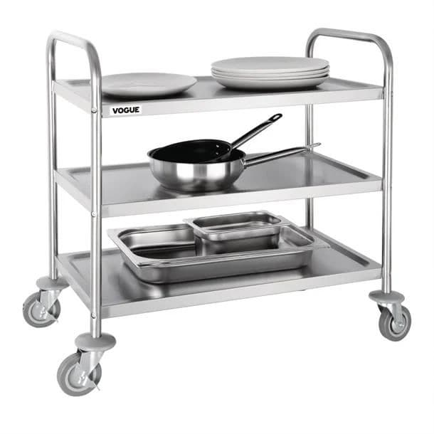 Trolley 3 Tier 855x810x455mm S/S Vogue