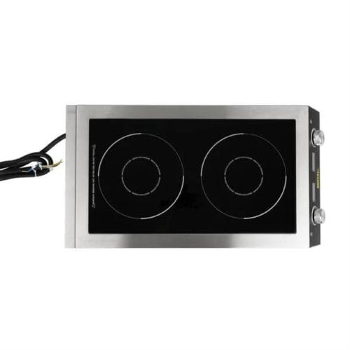 Apuro Heavy Duty Double Induction Hob 390x720x130mm 7kw 29.2amp - Twin Zone