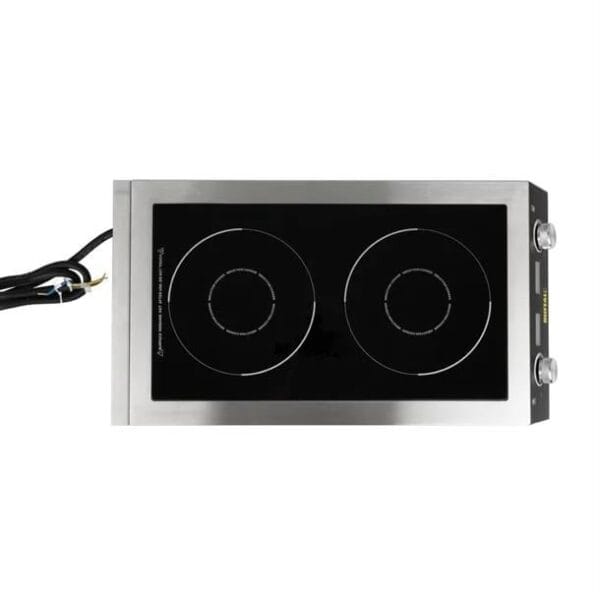 Apuro Heavy Duty Double Induction Hob 390x720x130mm 7kw 29.2amp - Twin Zone