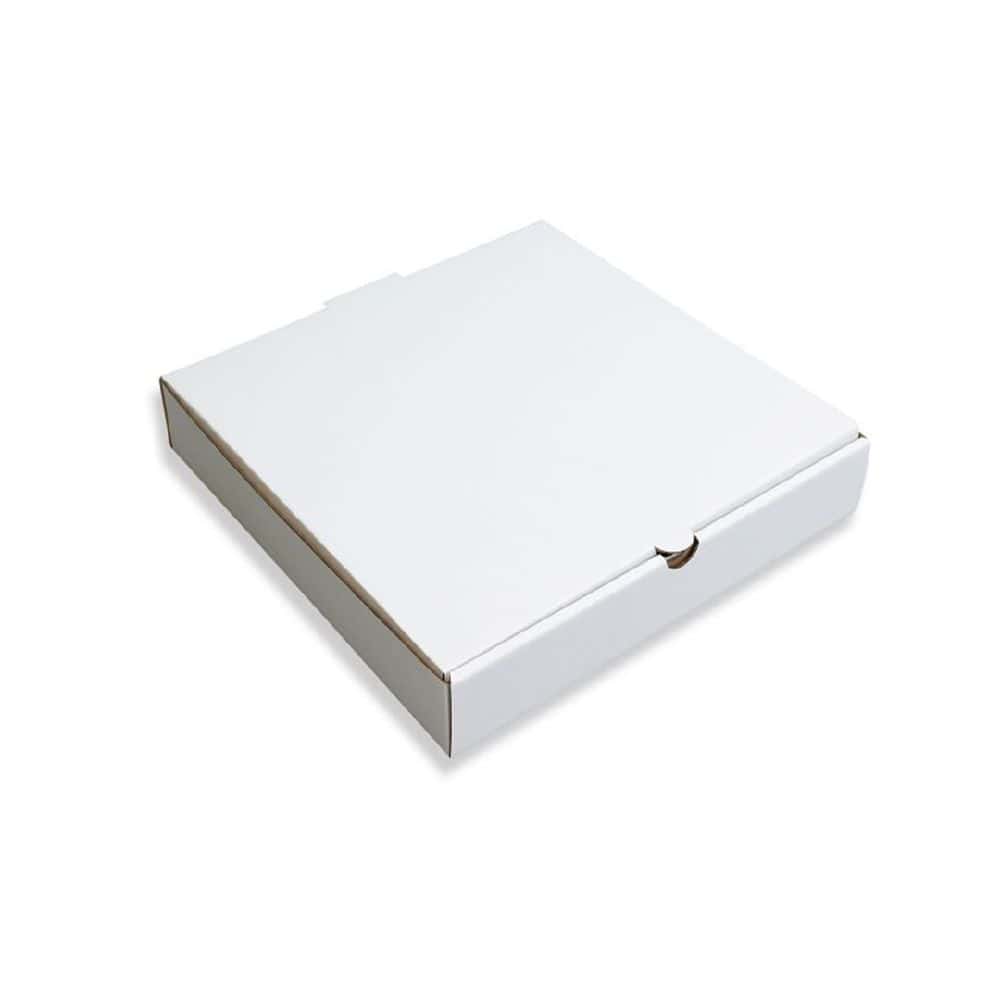 Pizza Box 230mm (9 inch) Plain White/Inner Brown