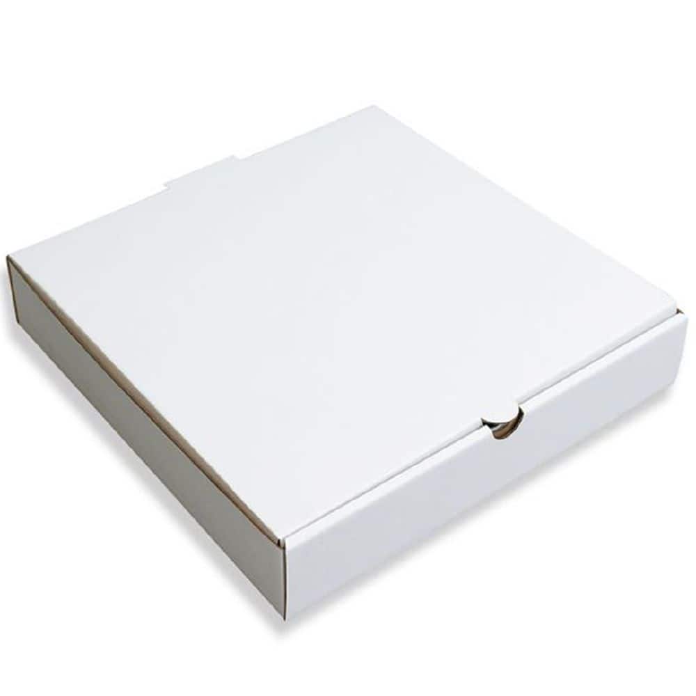 Pizza Box 380mm (15 inch) Plain White/Inner Brown