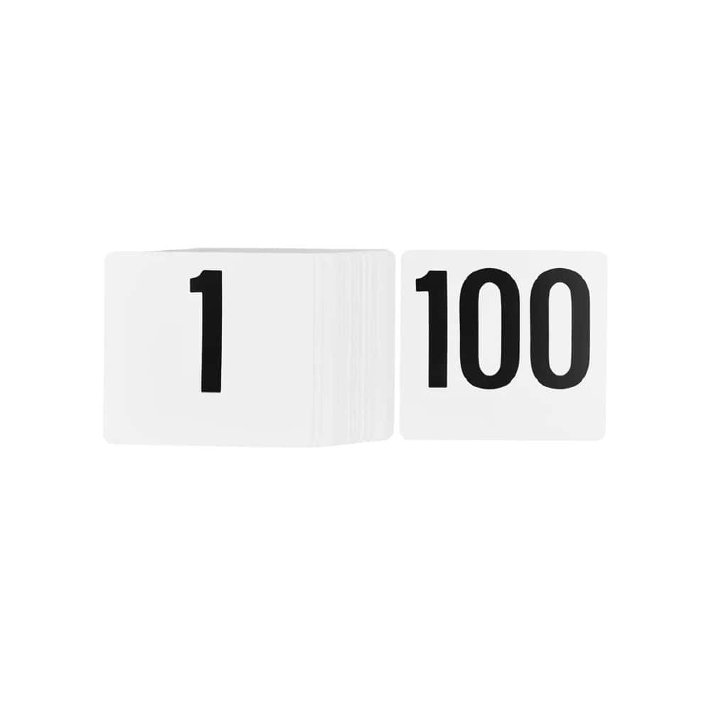 Table Number Set 1-100 Black on White 95mmx105mm
