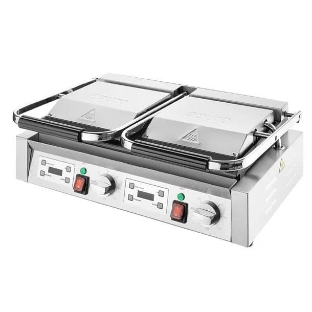 Apuro Contact Grill 570x310x200mm 2x1.8kw 2x7.8a Double Plate - Flat/Flat
