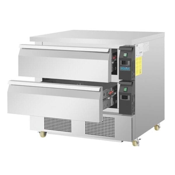 Polar U-Series Double Drawer Counter Fridge Freezer 4xGN 230V 460W