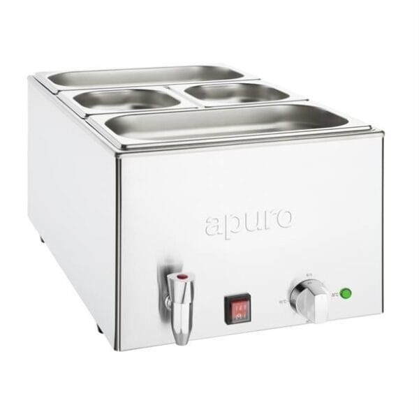 Apuro Bain Marie 21L with 2xGN 1/3 & 2xGN 1/6 Pans & Lid 1.2kw 5.2amp