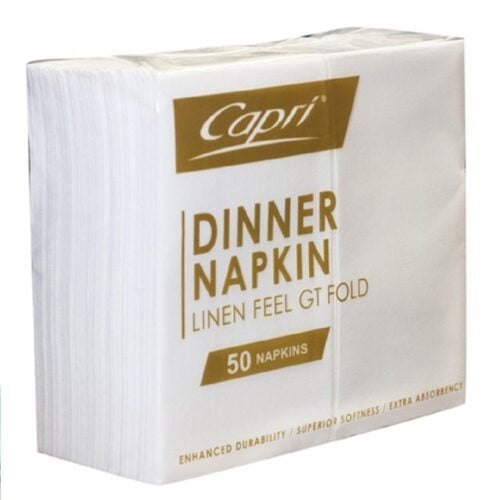 Napkins Linen Feel Gt Fold White Dinner