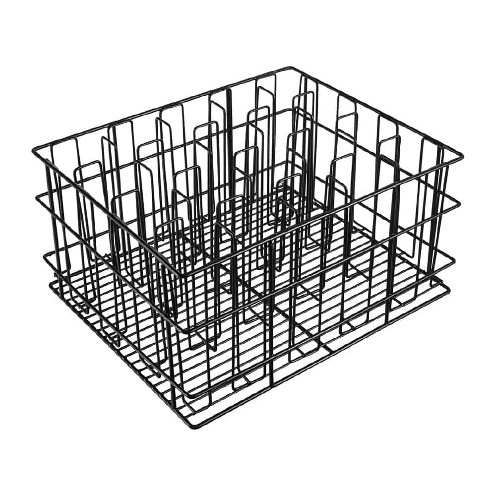 Glass Basket 17x14x9" PVC Coated w/20 Insert Black