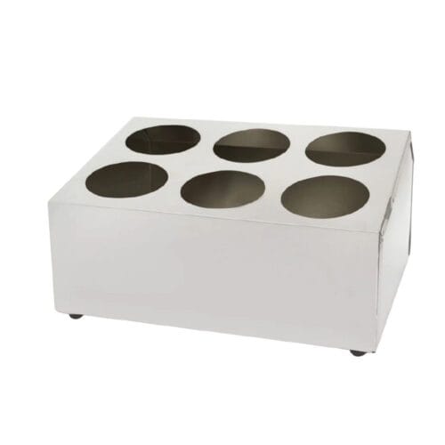 Cutlery Holder 6 Hole S/S SHORT Cylinder Holder