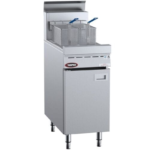 B+S Rapid Single Pan Gas Fryer 400mm 20L 115Mj/h NG/LPG