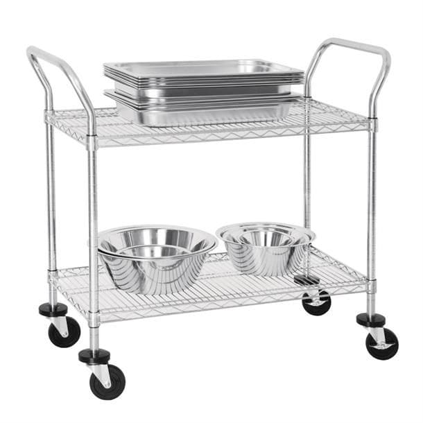Trolley 2 Tier 960x457x910mm Chrome Wire Vogue
