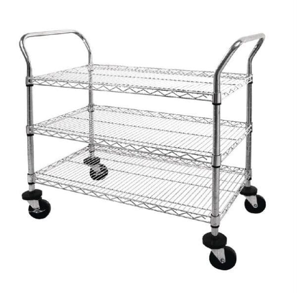 URCC432 Trolley 3 Tier 960x457x910mm Chrome Wire Vogue