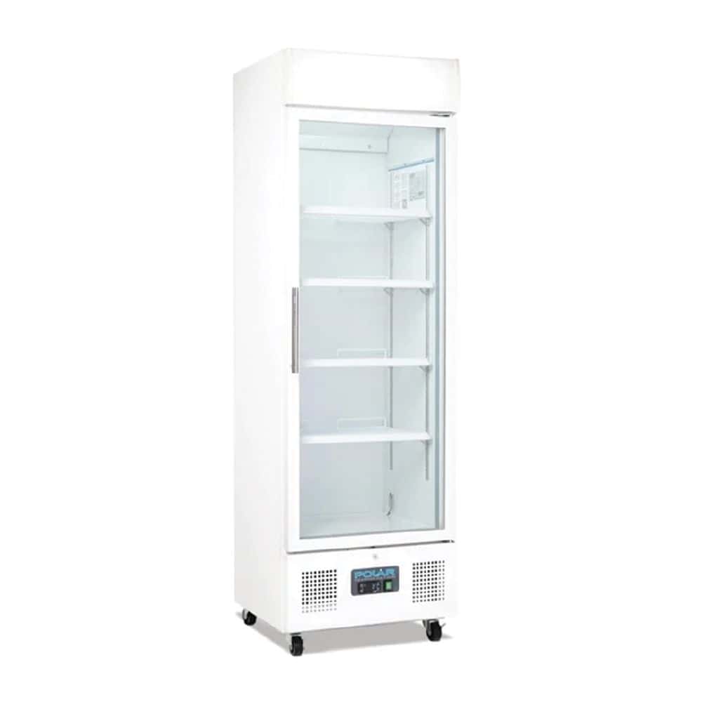Polar G-Series Single Door Upright Display Fridge 368Ltr White