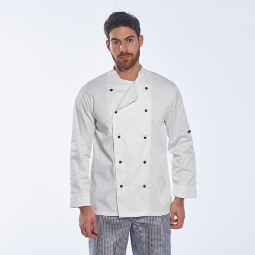 Chef Jacket White L/Sleeve Xsmall P/C