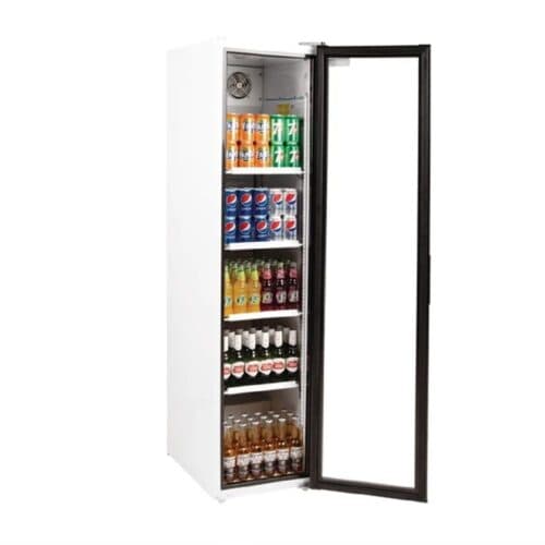 Upright Fridge 1 Glass Door 300Ltr Slimline 230V 145W