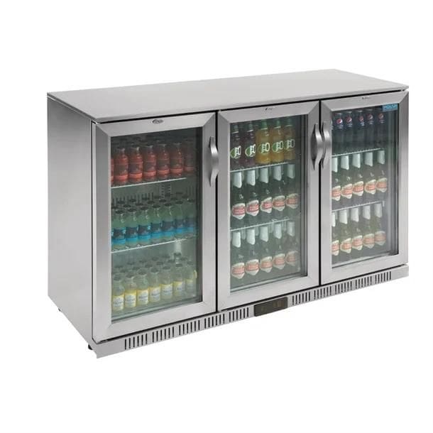 Polar G-series Back Bar Cooler 3 Hinged Doors 330Ltr Stainless