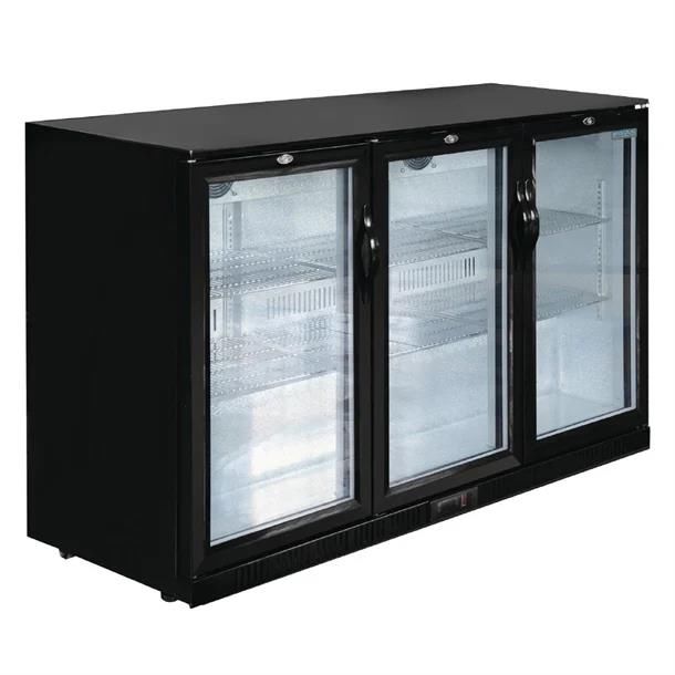 Polar G-series Back Bar Cooler 3 Hinged Doors 330Ltr Black