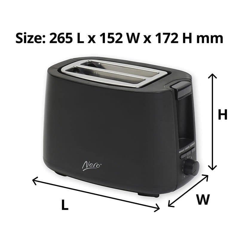Toaster 2 Slice Black Nero