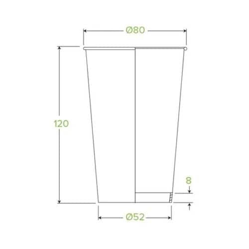 Single Wall Takeaway Coffee Cup 350ml / 12oz (80mm) BioCup