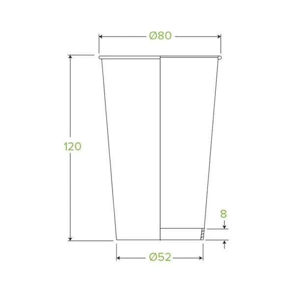 Single Wall Takeaway Coffee Cup 350ml / 12oz (80mm) BioCup