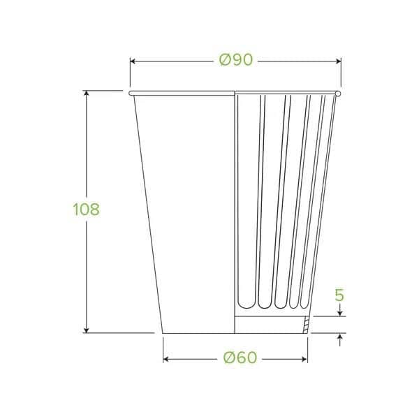 Double Wall Takeaway Coffee Cup 390ml / 12oz (90mm) BioCup