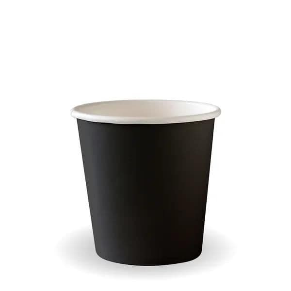 Single Wall Takeaway Coffee Cup 120ml / 4oz (63mm) BioCup Black
