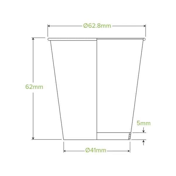 Single Wall Takeaway Coffee Cup 120ml / 4oz (63mm) BioCup Black
