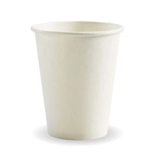 Single Wall T/A Coffee Cup 280ml / 8oz (80mm) BioCup White